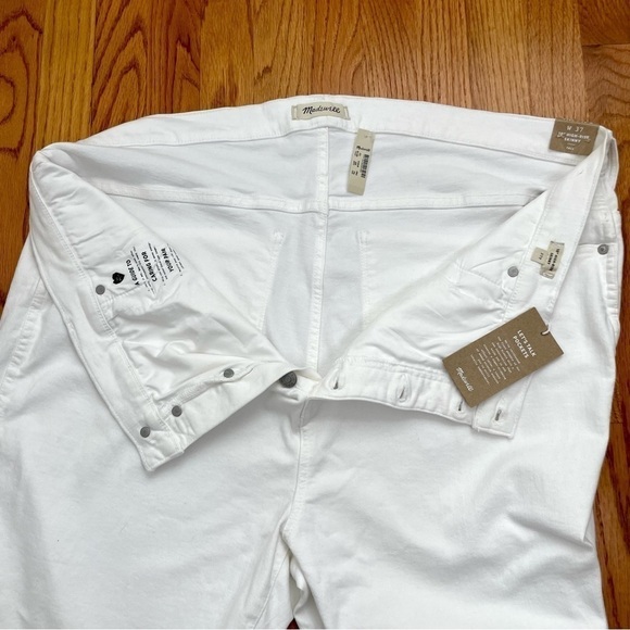 MADEWELL 10” High-Rise Skinny 37 T Tall white denim jeans NWT - Picture 12 of 16